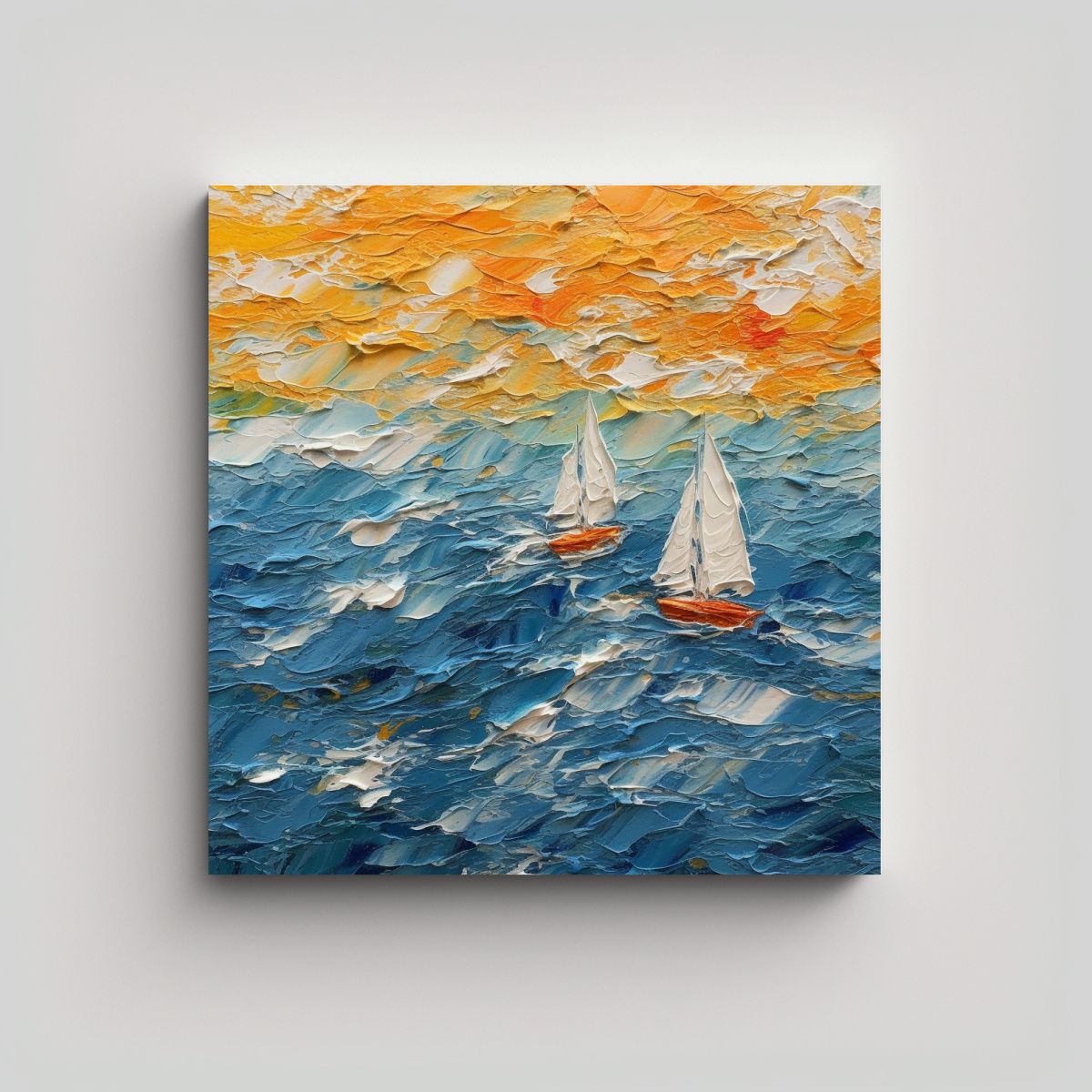 GENERICO - Cuadro Decorativo Vista Aérea De Un Vasto Mar 80x80 Cm