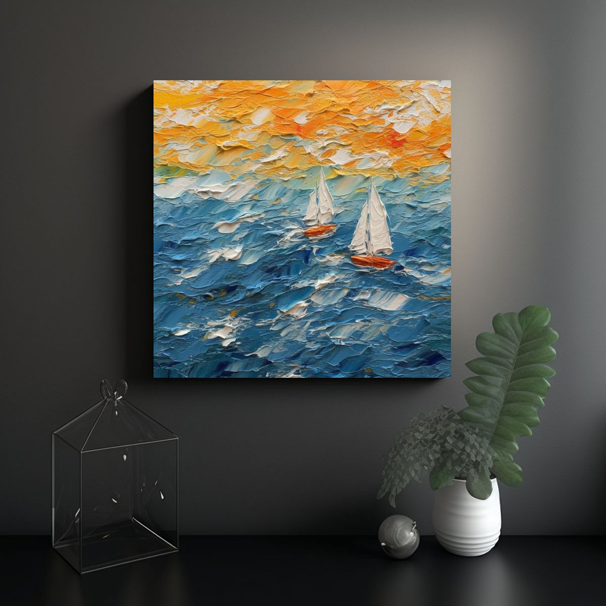 GENERICO - Cuadro Decorativo Vista Aérea De Un Vasto Mar 80x80 Cm