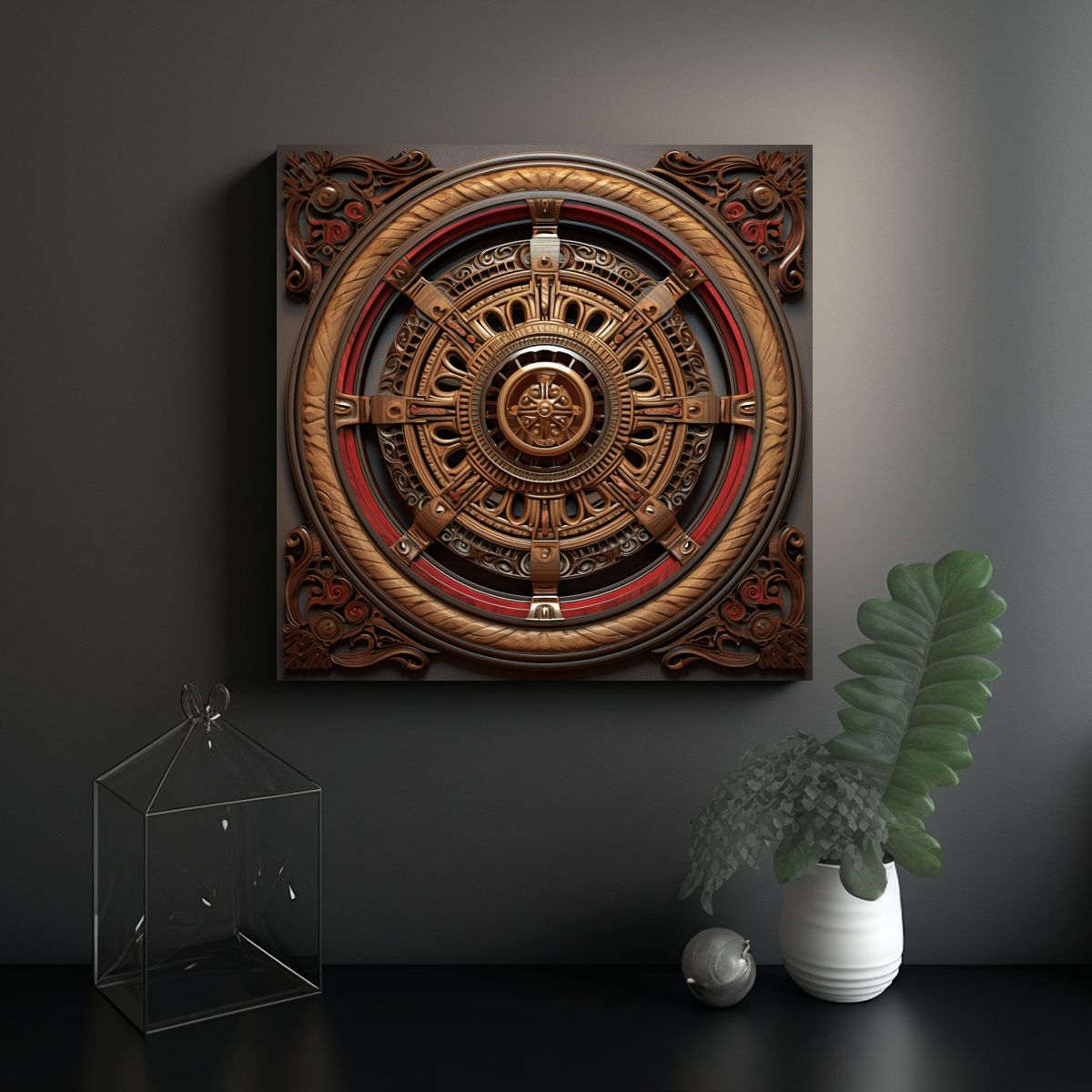 GENERICO - Cuadro De Vanguardia Luminosa Mandala Con 70x70 Cm.