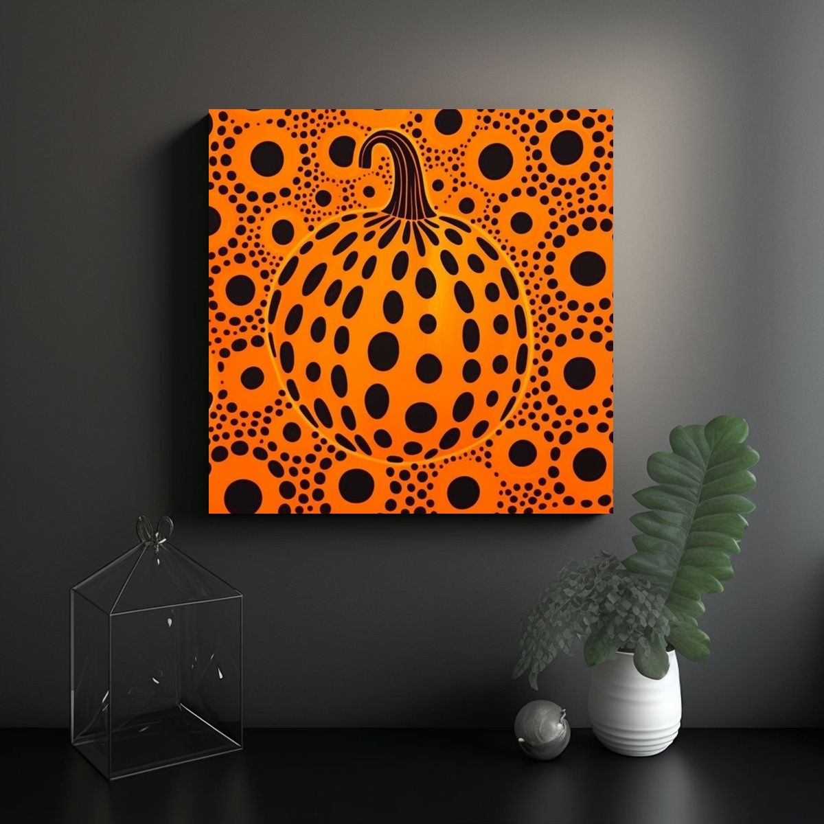 GENERICO - Pintura Tema Gama De Colores Naranja Por Yayoi 80x80 Cm