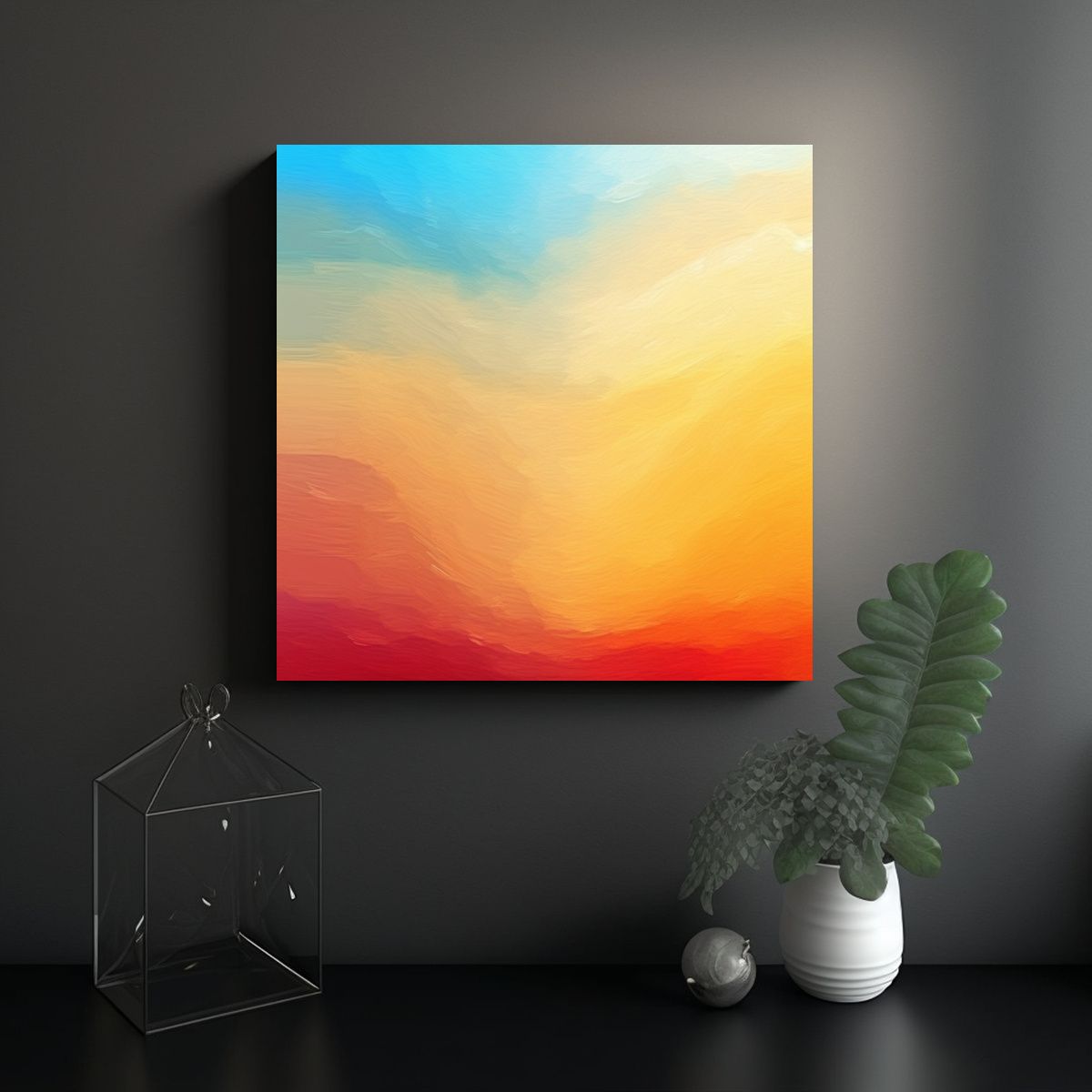 GENERICO - Diseño En Bastidor De Tela Con Contraste De 70x70 Cm.