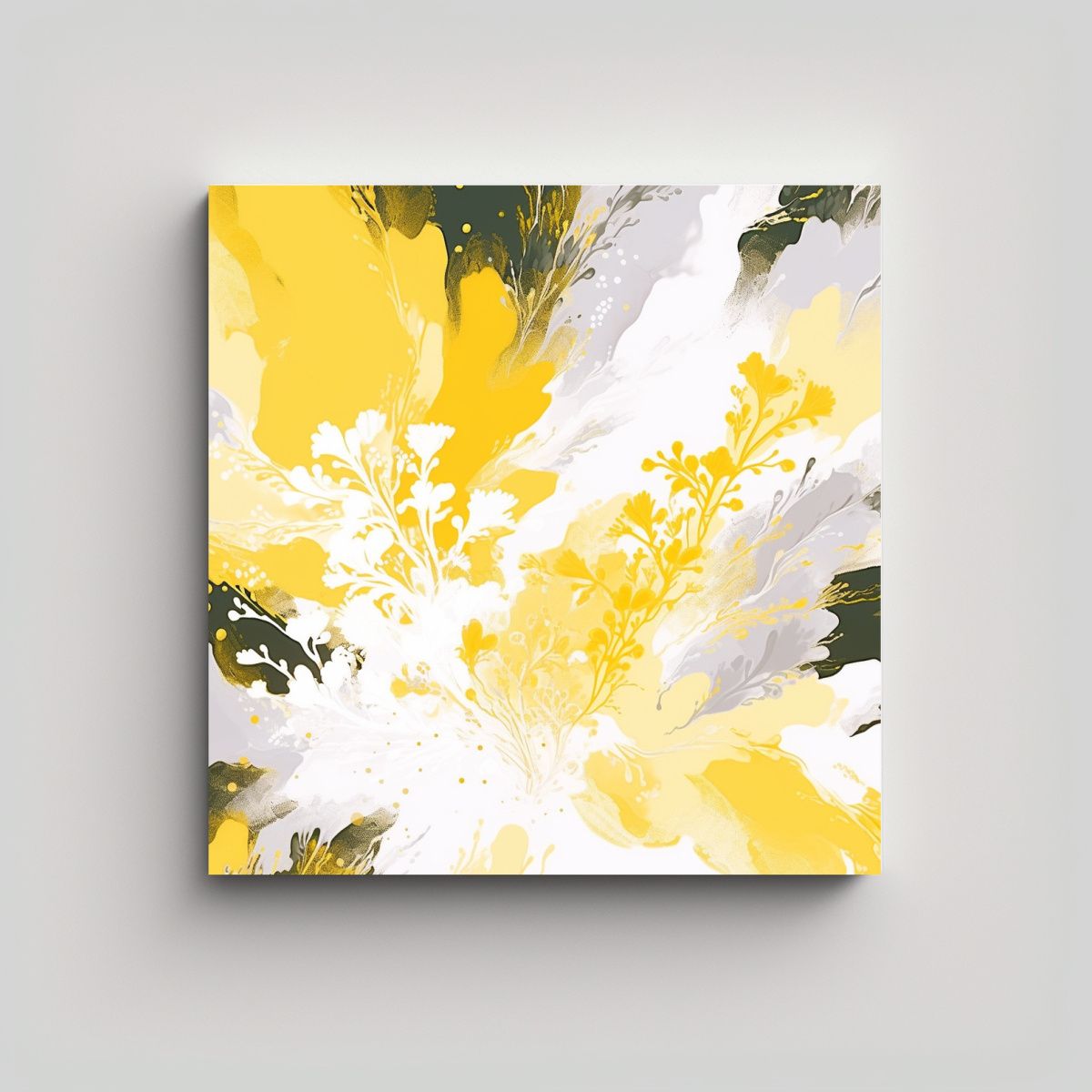 GENERICO - Lienzo De Tela En Amarillo Y Blanco Estilo 70x70 Cm