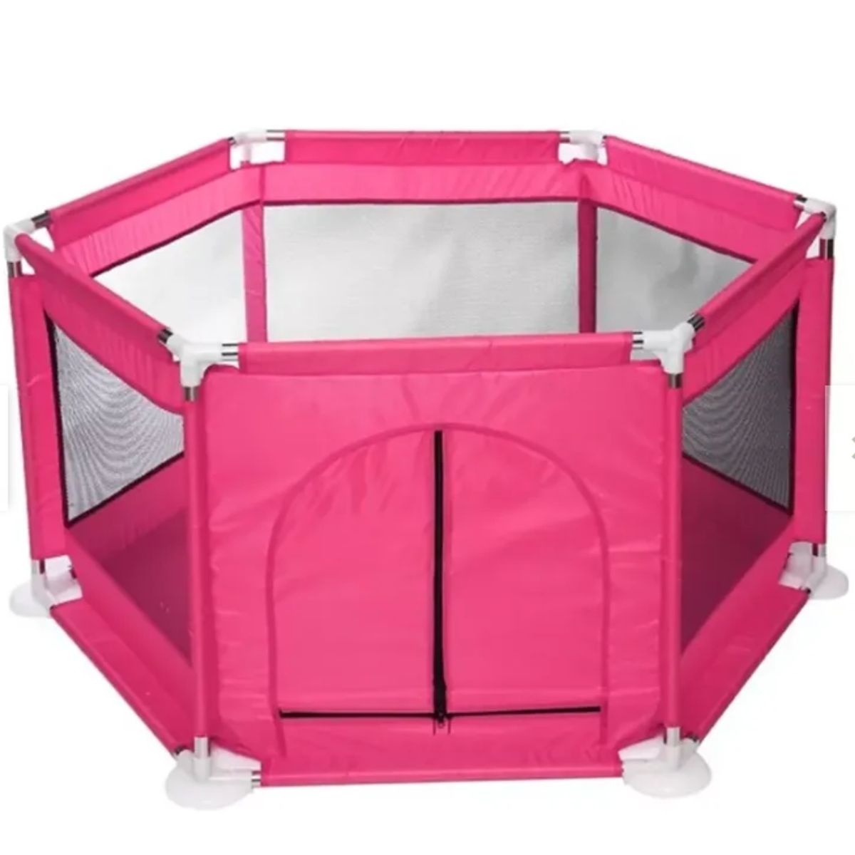 GENERICO - Corral De Seguridad Hexagonal Rosa + Pelotas