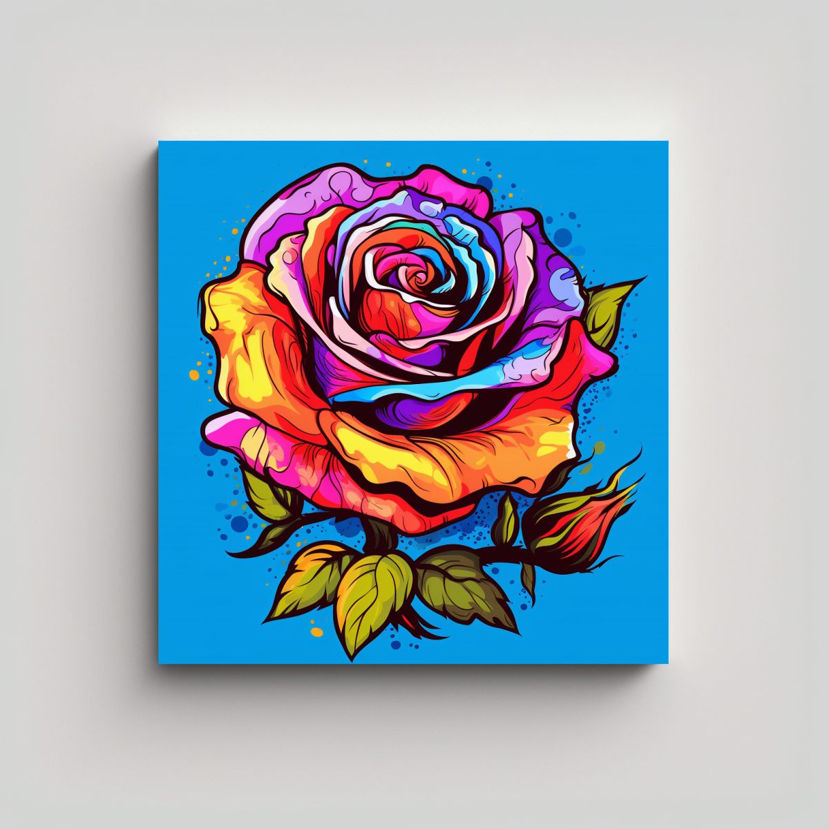 GENERICO - Cuadro Artístico Pop Art Rosa Vibrante En Canva 80x80 Cm