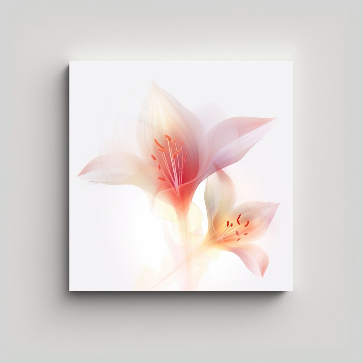 GENERICO - Conceptual Abstracto Lily Flor Vector Rojo Claro 80x80 Cm.