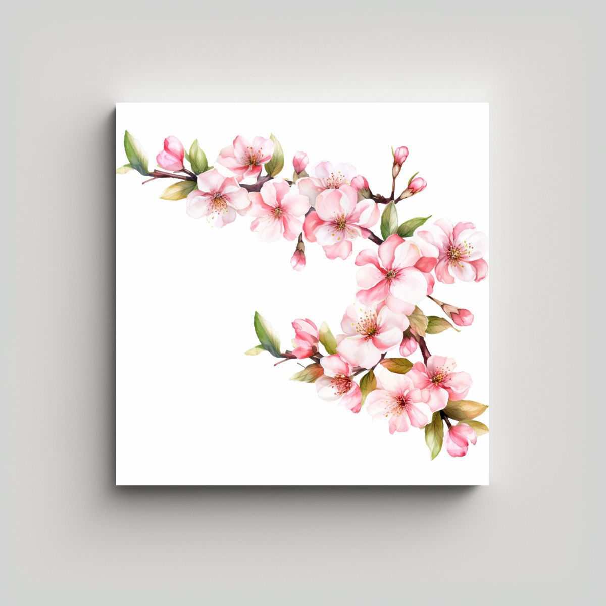 GENERICO - Cuadro Urbano Inspirador Con Flores De Cerezo En 80x80 Cm