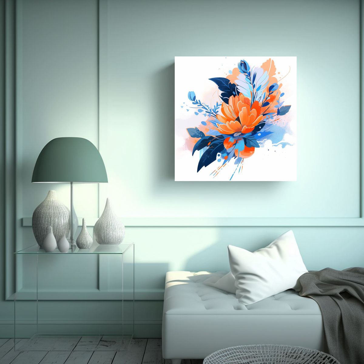 GENERICO - Cuadro Tela Sublimada Dormitorio Atmosfera 80x80 Cm.