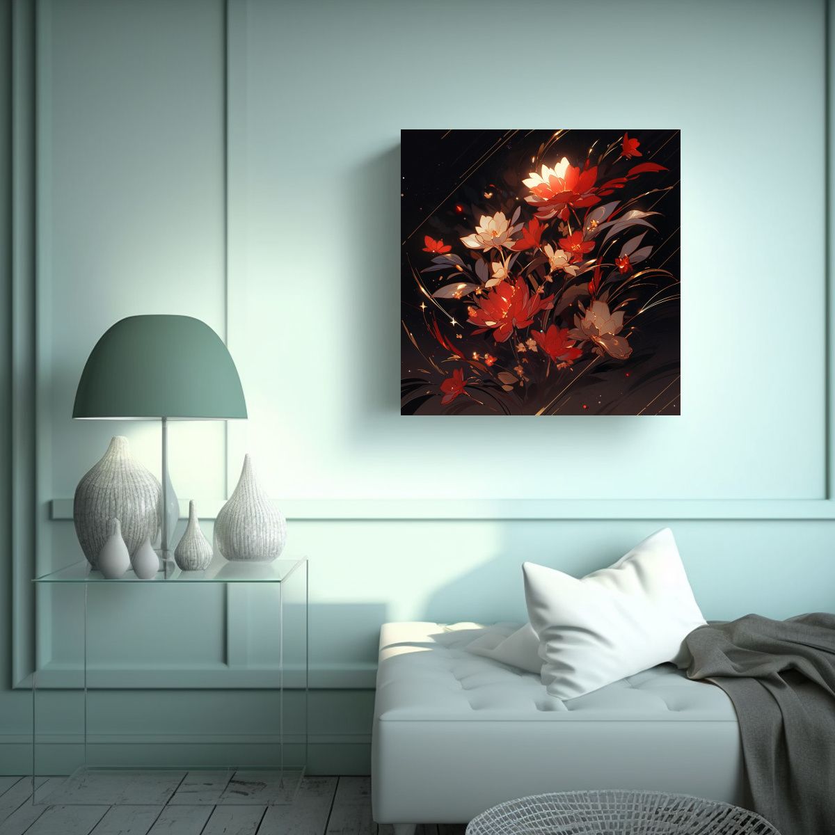 GENERICO - Pintura Decorativa Abstracción Para Comedor En 90x90 Cm