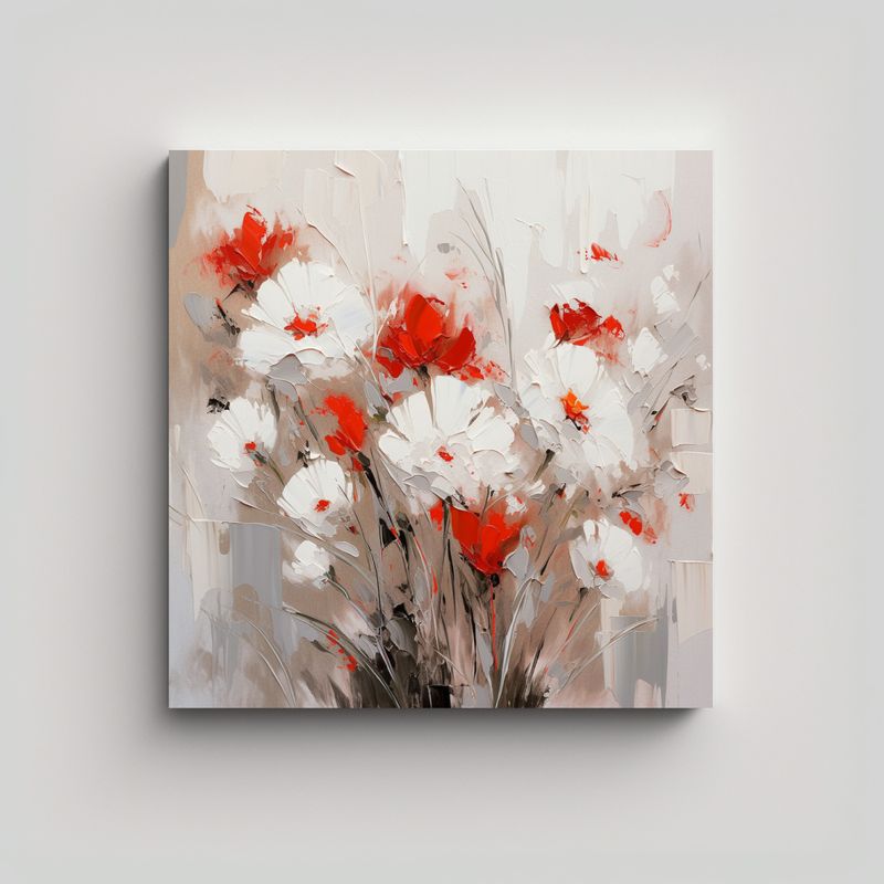GENERICO - Arte De Pared Colores Simplicidad Flor Blanca Y 80x80 Cm
