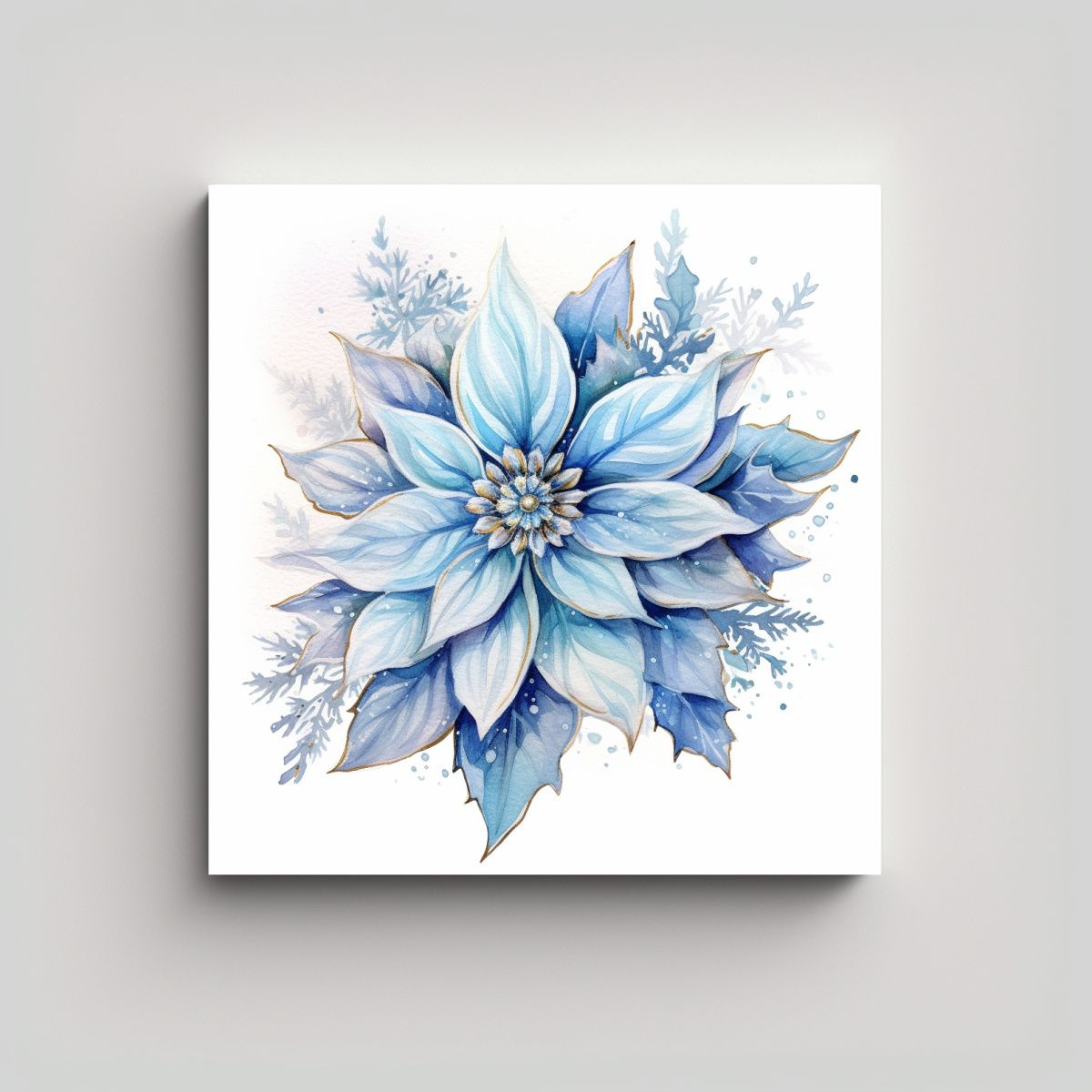 GENERICO - Arte Moderno Clipart De Poinsettia Azul En 70x70 Cm