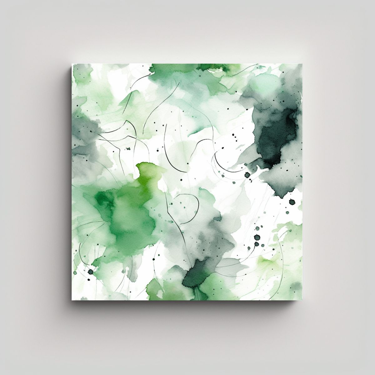 GENERICO - Pinturas Naturaleza Viva En Tinta Agua Gris Verde 70x70 Cm