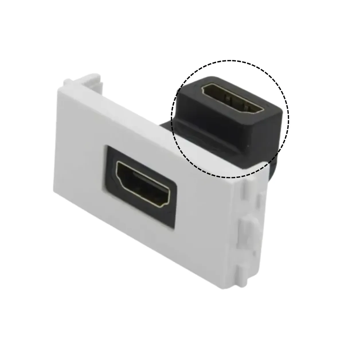 GENERICO - Tapa Muro HDMI 1 Puerto con Ángulo 90