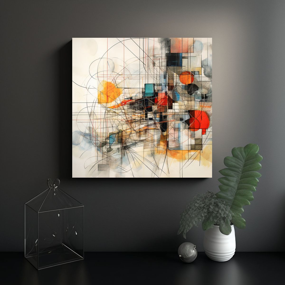 GENERICO - Cuadro Abstracto De Calidad Con Armonía De 80x80 Cm