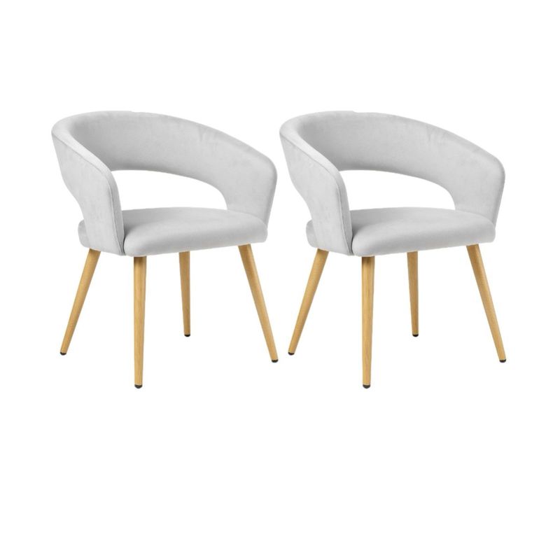 HABITA2 CHILE - Pack 2 Sitial Florencia Patas Simil Madera - Gris