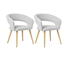HABITA2 CHILE - Pack 2 Sitial Florencia Patas Simil Madera - Gris