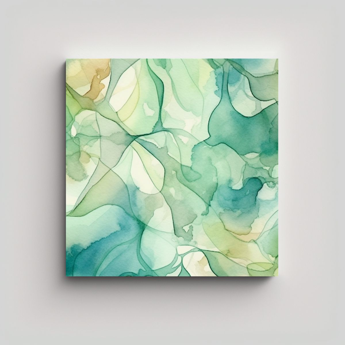 GENERICO - Cuadro Abstracto Acuarela Orgánica Equilibrio 80x80 Cm