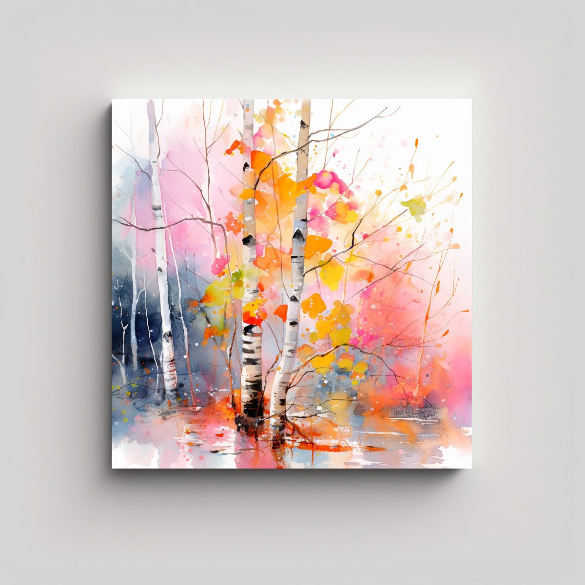 GENERICO - Cuadro Abstracto Hermoso De Árbol De Álamo 90x90 Cm