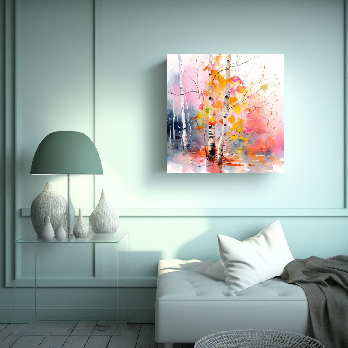 GENERICO - Cuadro Abstracto Hermoso De Árbol De Álamo 90x90 Cm