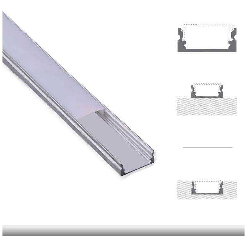 LEMU LUX - Perfil Varilla de Aluminio de Aplicar o Embutir para Tiras Led