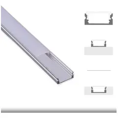 LEMU LUX - Perfil Varilla de Aluminio de Aplicar o Embutir para Tiras Led