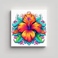 GENERICO - Imagen Zen Baño Lienzo Tela Adorable Hibisco 90x90 Cm