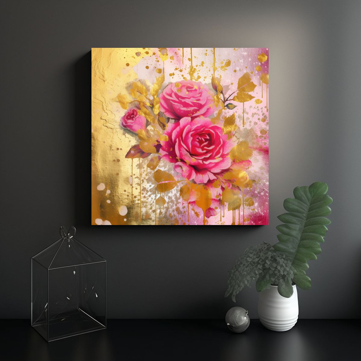 GENERICO - Lienzo Alta Calidad Estético Rosa Brillante 90x90 Cm