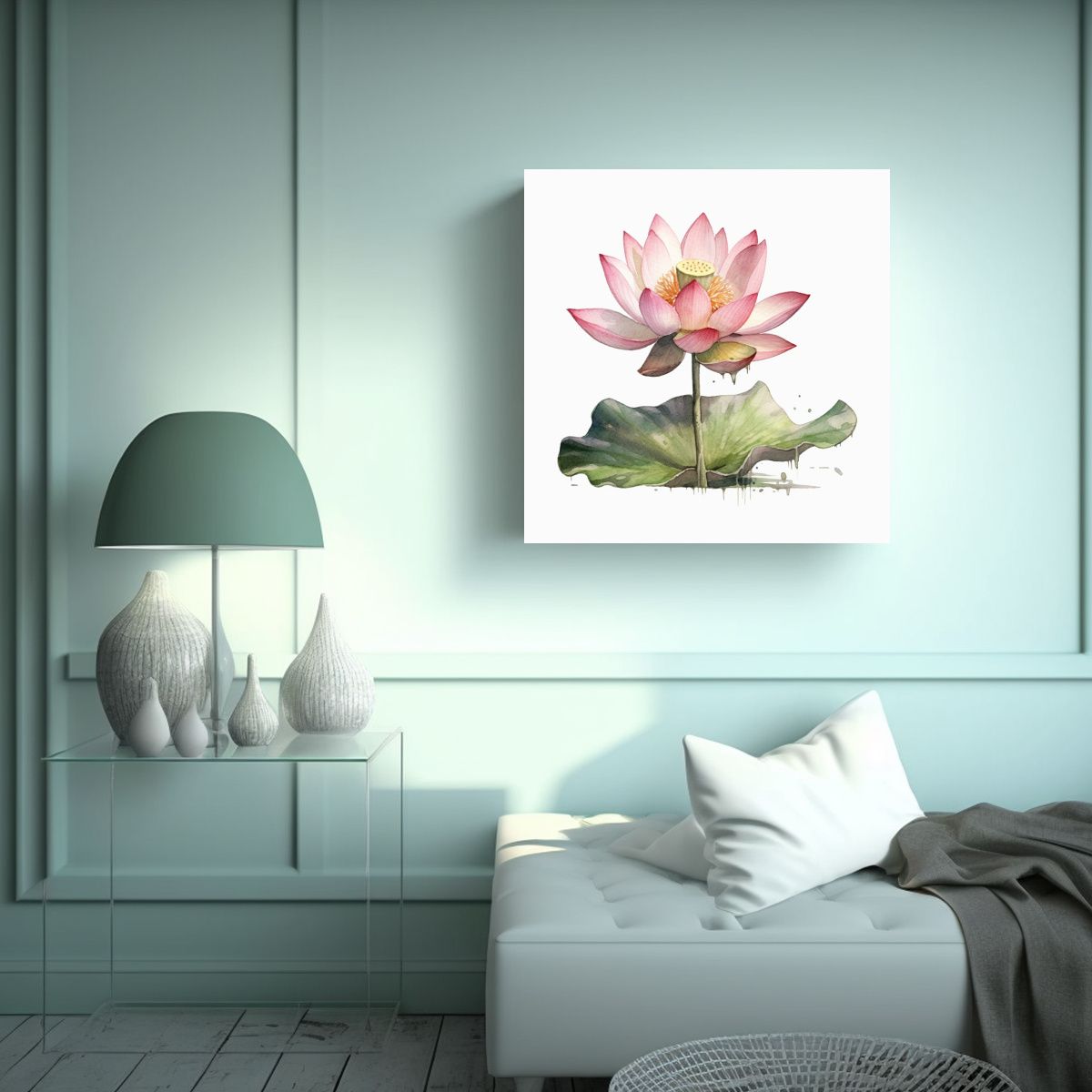 GENERICO - Cuadro Lotus En Armonía Cromática Estilo 90x90 Cm