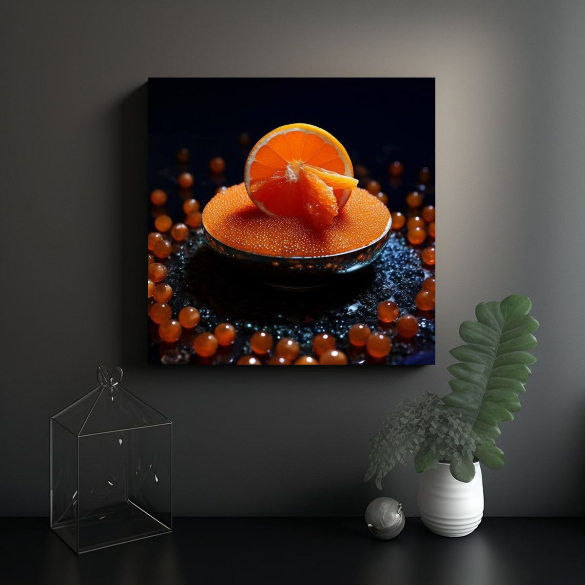 GENERICO - Lienzo Conceptual Mágico Caviar En Postre Con 90x90 Cm