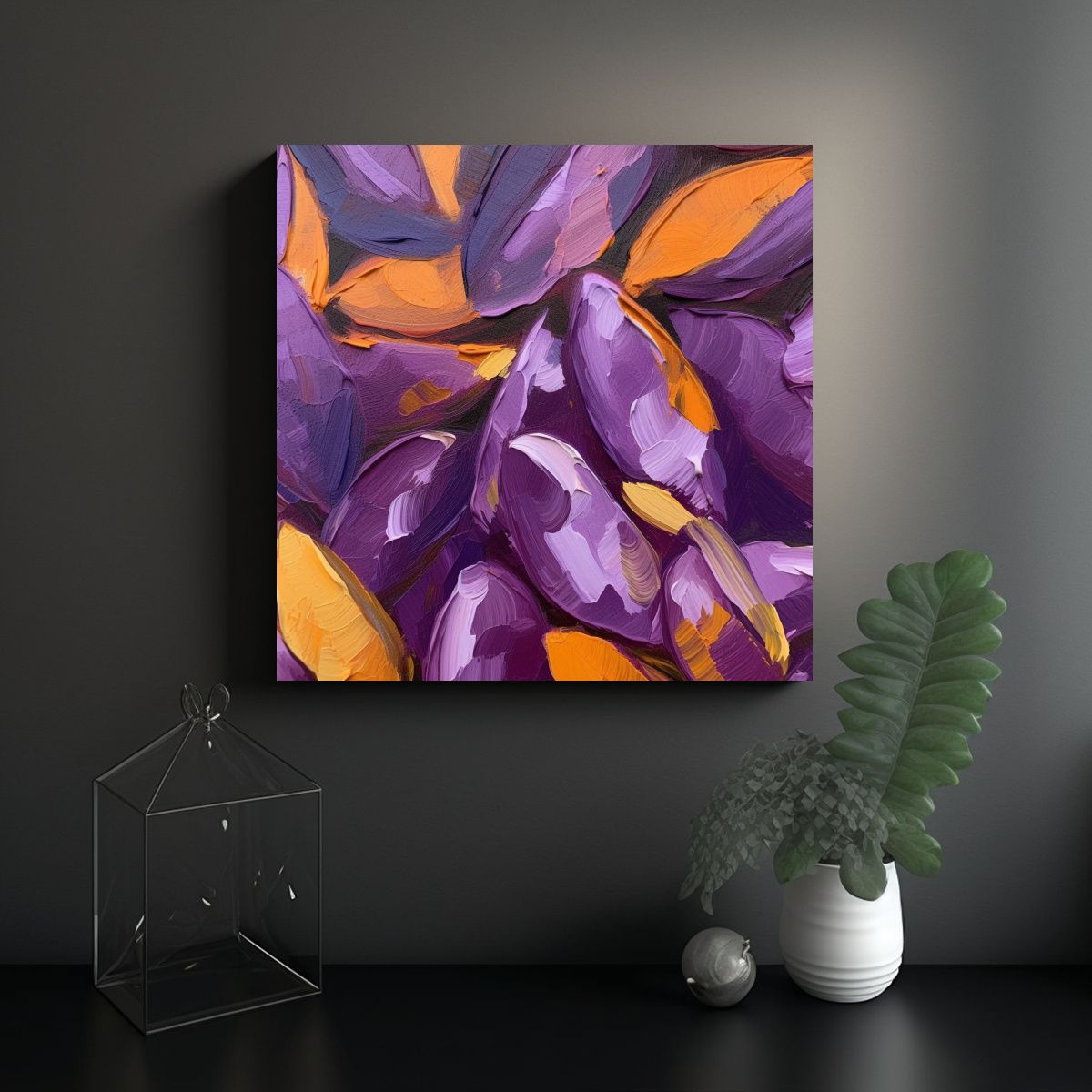 GENERICO - Lienzo Arte Morado Abstracto De Patata Dulce Por 70x70 Cm