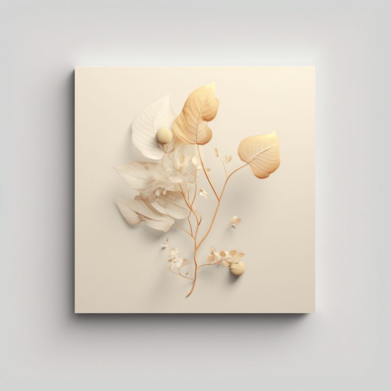 GENERICO - Ilustración Minimalista Abstracta De Ginseng En 70x70 Cm