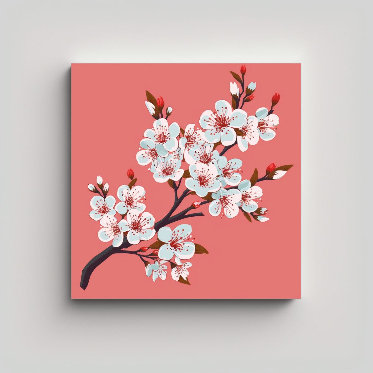 GENERICO - Cuadro Espectacular De Cerezo En Flor Arte 70x70 Cm