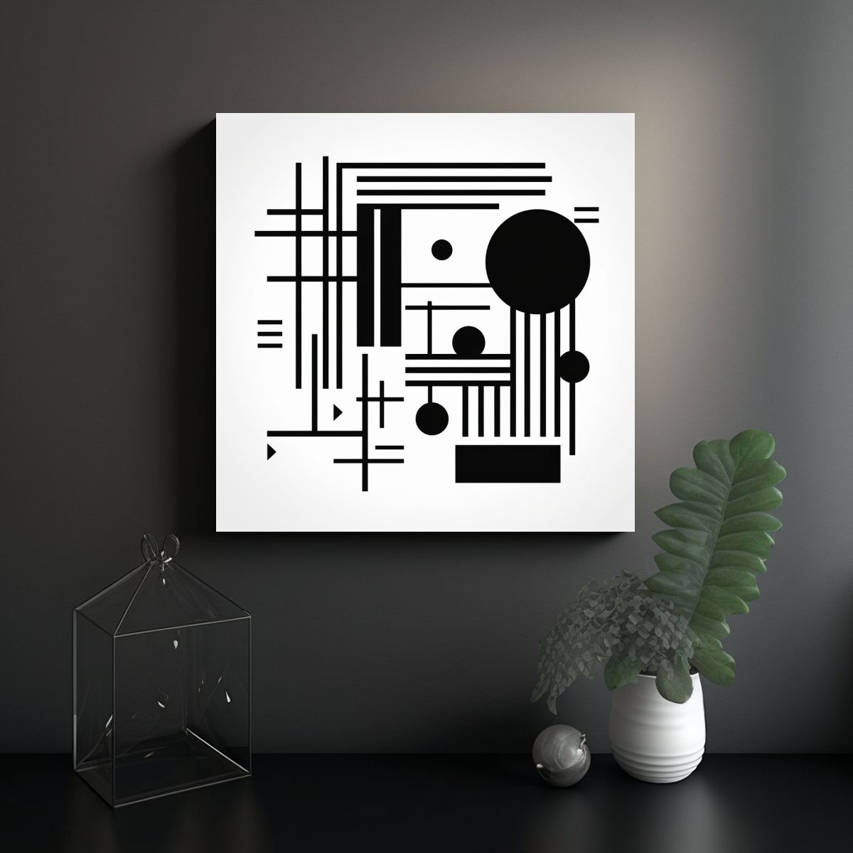 GENERICO - Pinturas Decorativas De Abstracción Lineal En 70x70 Cm