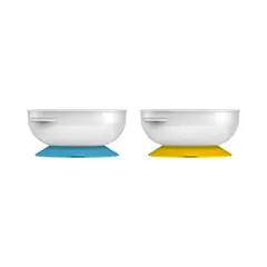DR BROWNS - Pack 2 Bowls Antideslizantes Dr Brown´s 4M+ Celeste Amarillo