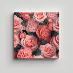 GENERICO - Obra 3D Rosas Realistas Estilo Galeria Arte 90x90 Cm