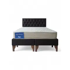 GENERICO - CAMA EUROPEA 2PLAZAS CAPITONE NEGRO FELPA