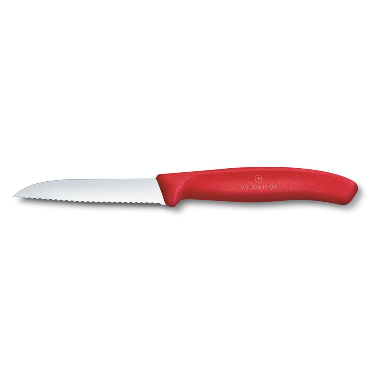 VICTORINOX - Cuchillo mondador Swiss Classic 8 cm dentado rojo Victorinox