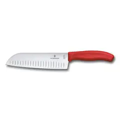 VICTORINOX - Cuchillo Santoku Swiss Classic 17 cm rojo