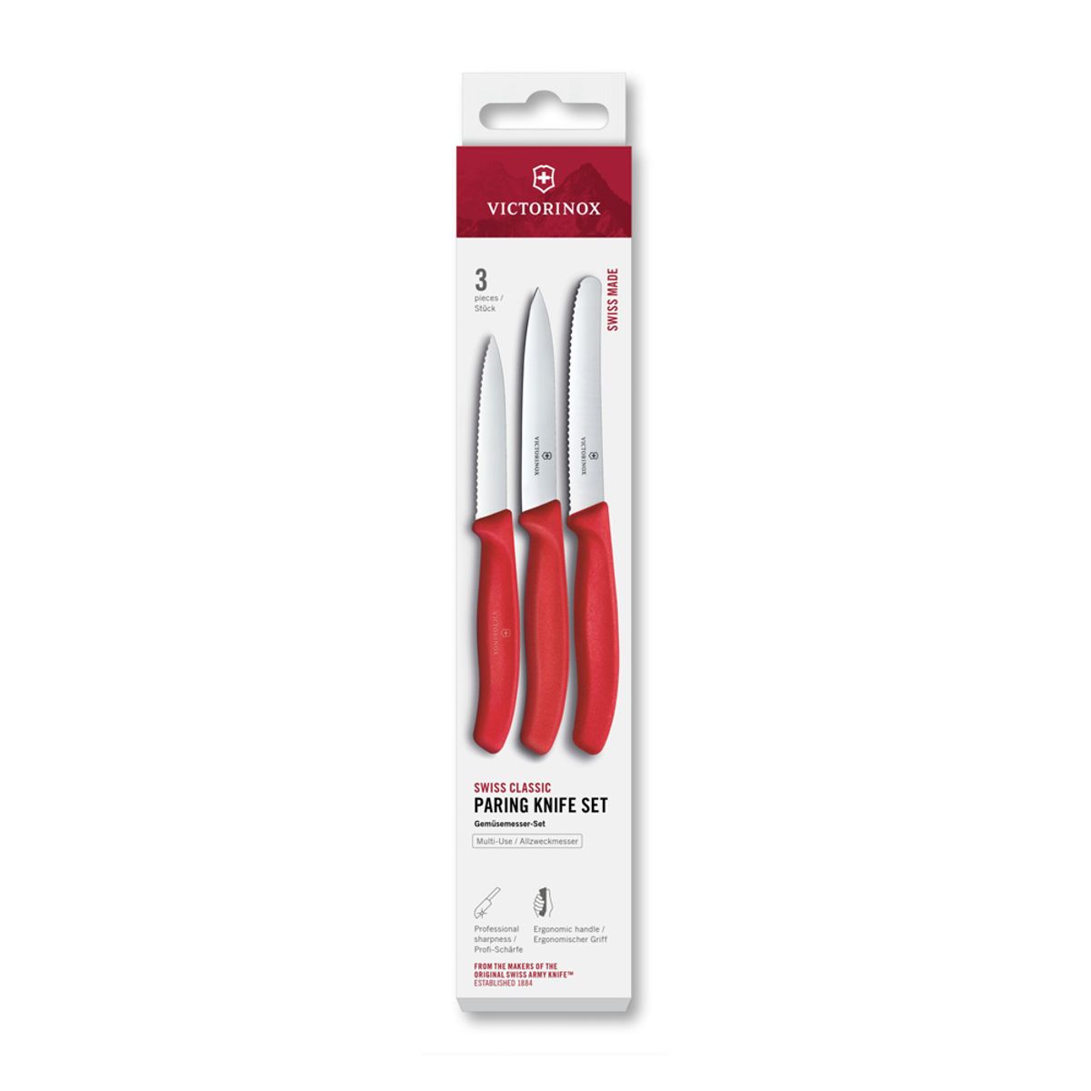 VICTORINOX - Set cuchillos mondadores Swiss Classic rojo Victorinox