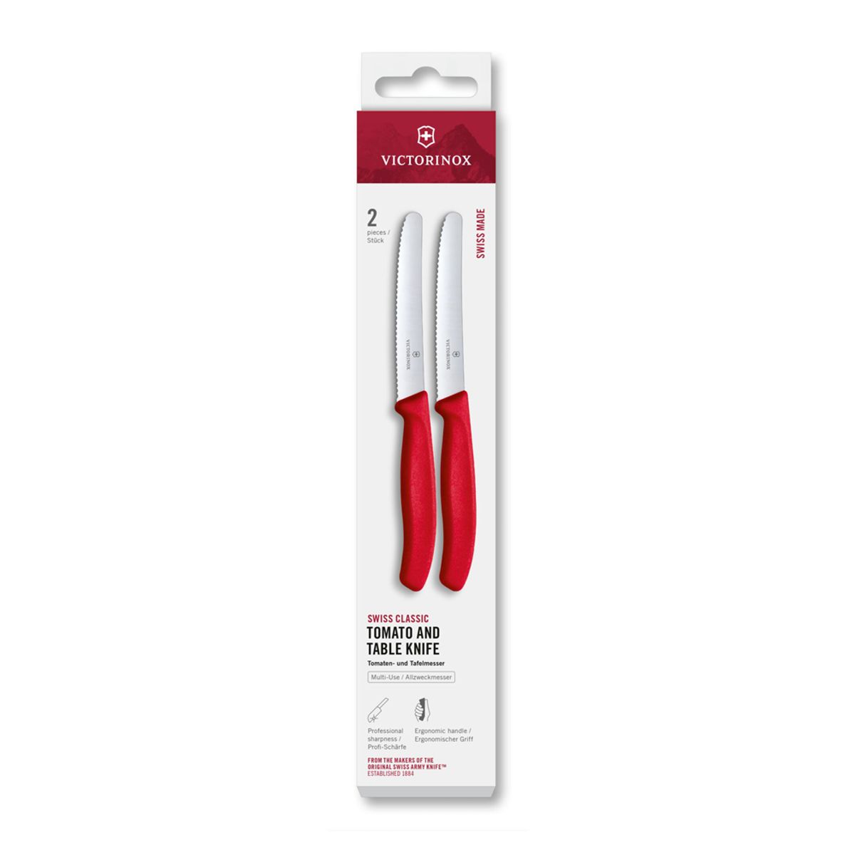 VICTORINOX - Set cuchillos tomatemesa Swiss Classic rojo Victorinox