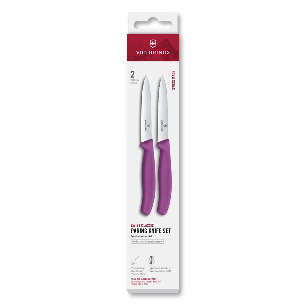 VICTORINOX - Set cuchillo Swiss Classic 2 piezas 10 cm morado Victorinox