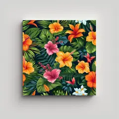 GENERICO - Cuadros Minimalistas Modernos Flora Tropical 90x90 Cm.