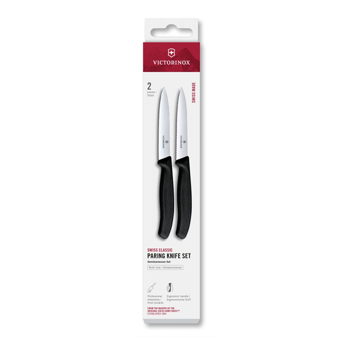 VICTORINOX - Set cuchillo Swiss Classic 2 piezas 10 cm negro Victorinox