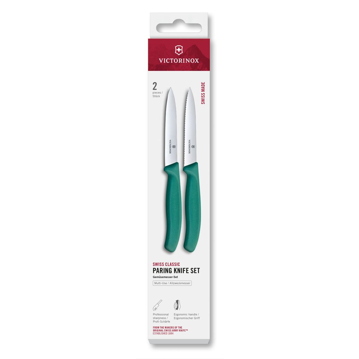 VICTORINOX - Set cuchillo Swiss Classic 2 piezas 10 cm verde Victorinox