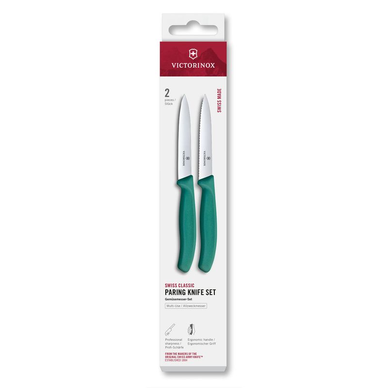 VICTORINOX - Set cuchillo Swiss Classic 2 piezas 10 cm verde Victorinox