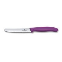 Cuchillo tomatemesa Swiss Classic dentado morado