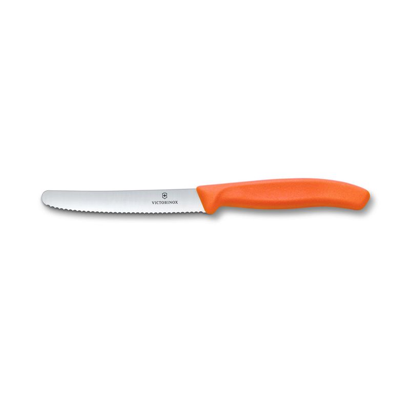 VICTORINOX - Cuchillo tomatemesa Swiss Classic dentado naranjo Victorinox