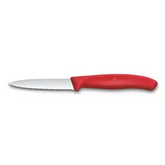 VICTORINOX - Cuchillo mondador Swiss Classic dentado rojo