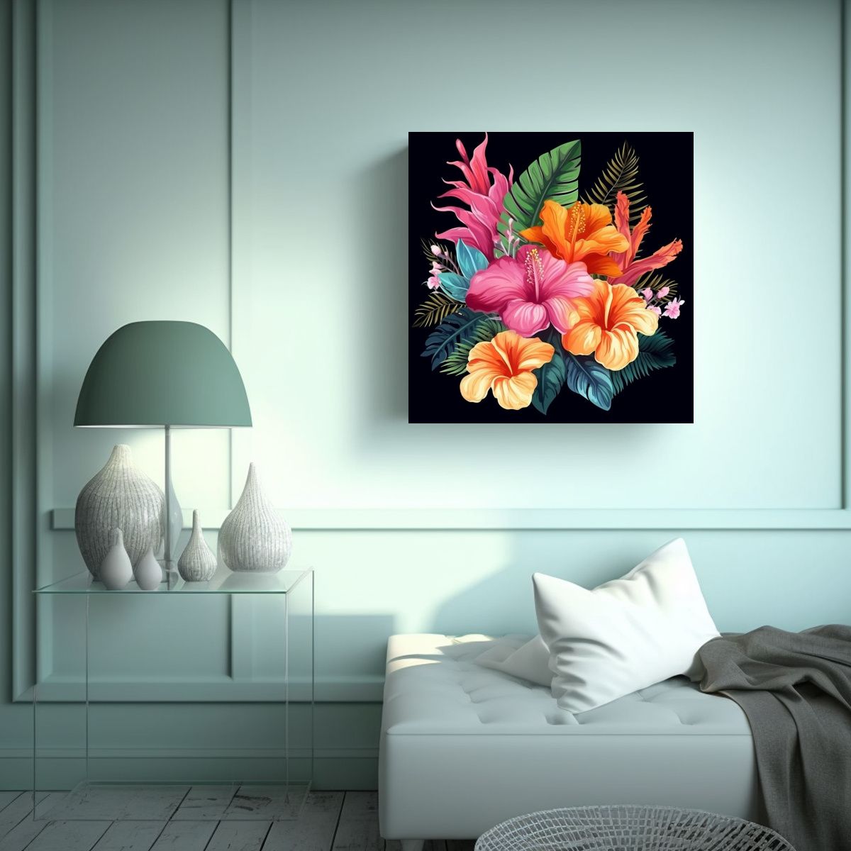 GENERICO - Obra Maestra Tropical Arte Pared Minalamlist 70x70 Cm.