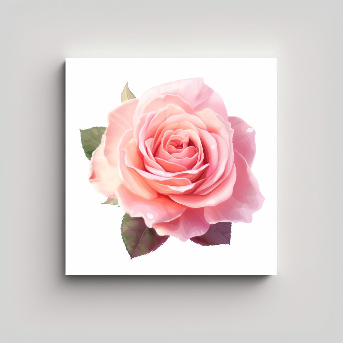 GENERICO - Rosa Delicada En Lienzo Abstracto Cuadro 80x80 Cm