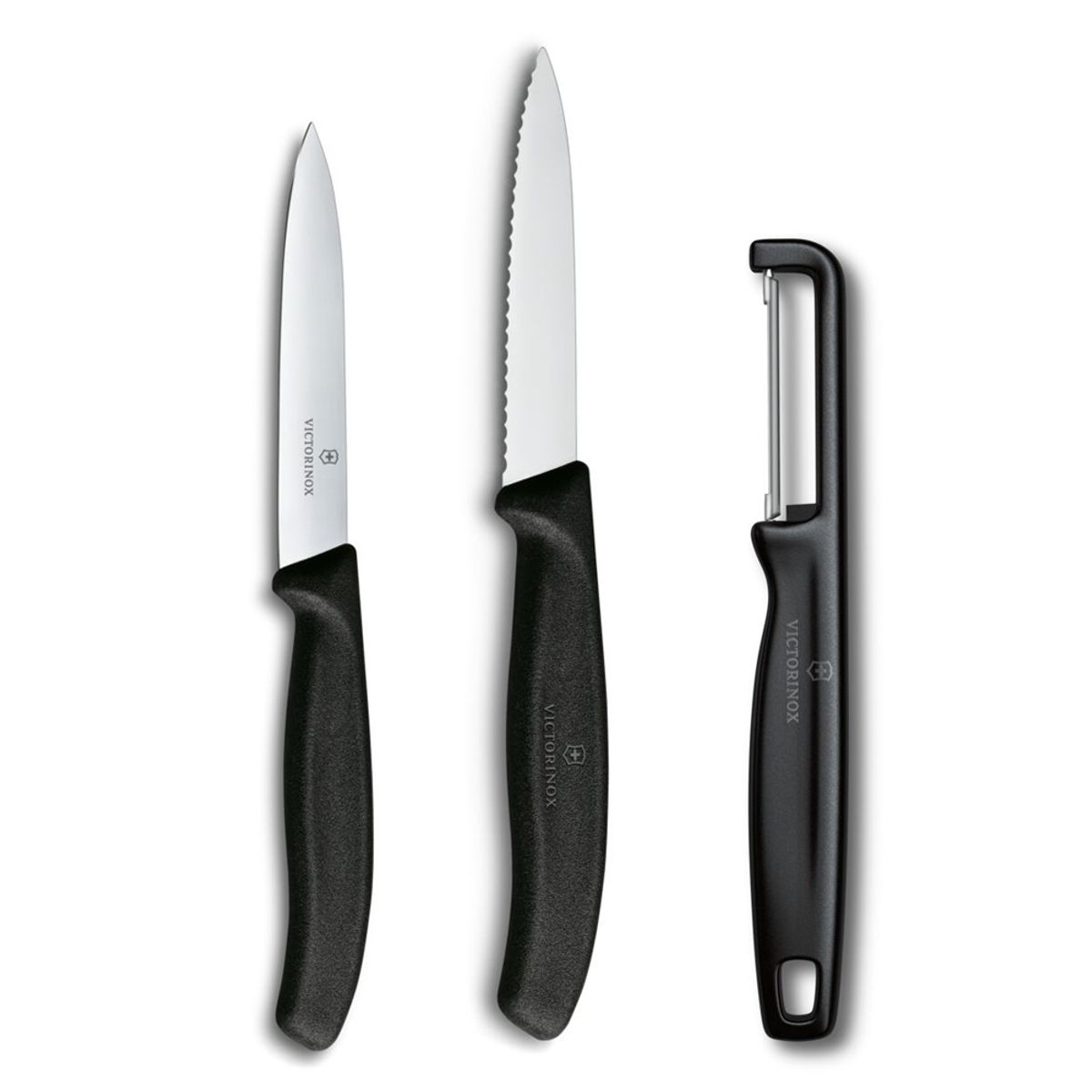 VICTORINOX - Set cuchillos Swiss Classic con pelador I negro Victorinox